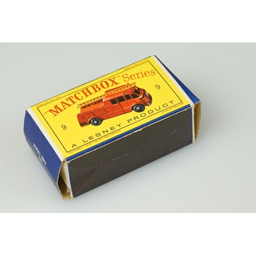 1053 - Six boxed Matchbox Series diecast model to include 9 Merryweather Marquis, 27 Bedford Low Loader, 33... 