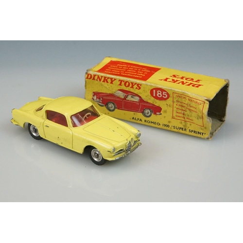 1058 - Four boxed Dinky diecast models to include 157 Jaguar XK120 Coupe in yellow, 185 Alfa Romeo 1900 Sup... 