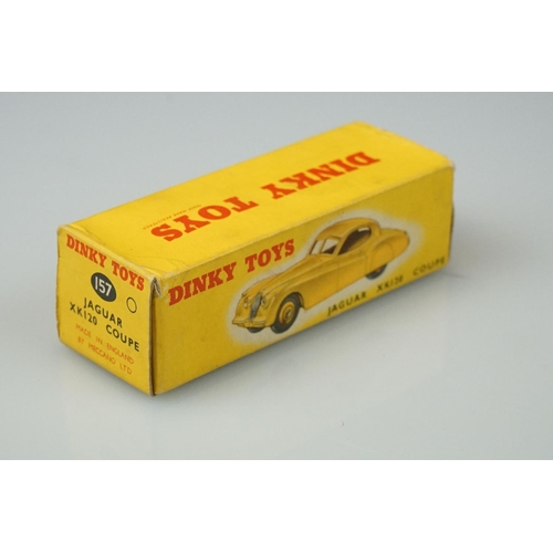 1058 - Four boxed Dinky diecast models to include 157 Jaguar XK120 Coupe in yellow, 185 Alfa Romeo 1900 Sup... 