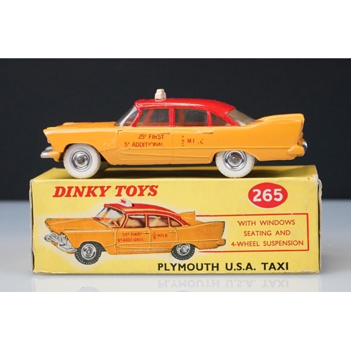 1059 - Two boxed Dinky diecast models to include 265 Plymouth USA Taxi & 283 BOAC Coach, diecast vg with so... 