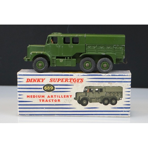 1060 - Two boxed Dinky Supertoys military diecast models to include 660 Tank Transporter and 689 Medium Art... 