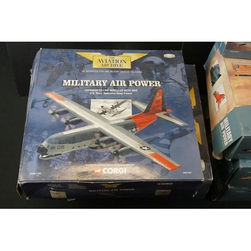 1074 - 12 Boxed Corgi Aviation Archive Military Air Power diecast models to include 7 x 1:72 Thunder In The... 