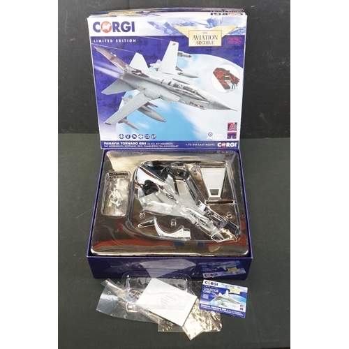 1077 - Three Boxed Corgi Aviation Archive 1:72 limited edition diecast models with collector cards to inclu... 