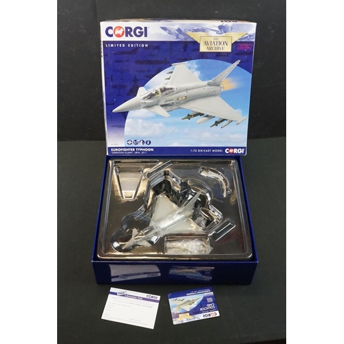 1077 - Three Boxed Corgi Aviation Archive 1:72 limited edition diecast models with collector cards to inclu... 