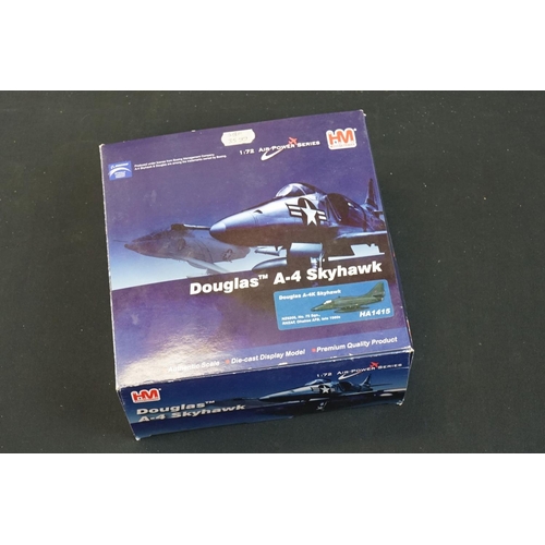 1085 - Six Boxed Hobbymaster Air Power Series 1:72 diecast models to include HA1415 Douglas A-4 Skyhawk, HA... 