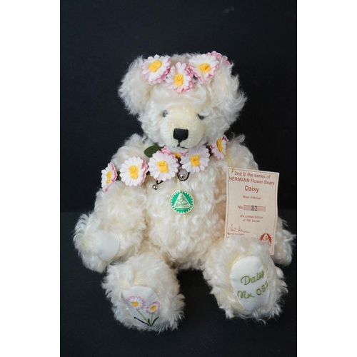 167 - Nine ltd edn Hermann Spielwaren Flower Bears to include Bluebell, Daisy, Snowdrop, Poppy, Forget-me-... 