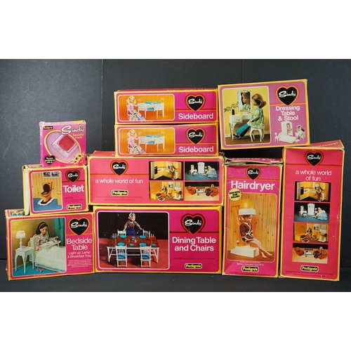 193 - Sindy - Ten Boxed Pedigree Sindy furniture and accessories to include 44541 washbasin unit, 44540 ba... 