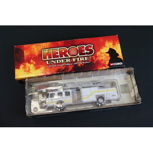 1092 - 14 Boxed Corgi fire service diecast models with certificates to include Heroes Under Fire US54905, 4... 