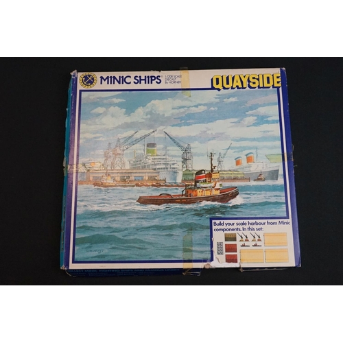 1103 - Six boxed Triang Minic Ships sets to include 2 x M906 Naval Harbour Set, M904 Fleet Anchorage (near ... 