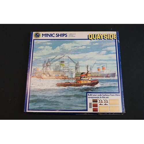 1103 - Six boxed Triang Minic Ships sets to include 2 x M906 Naval Harbour Set, M904 Fleet Anchorage (near ... 