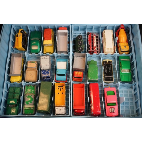 1116 - Matchbox Series Collectors Case containing 46 play worn diecast models to include road, farm and com... 