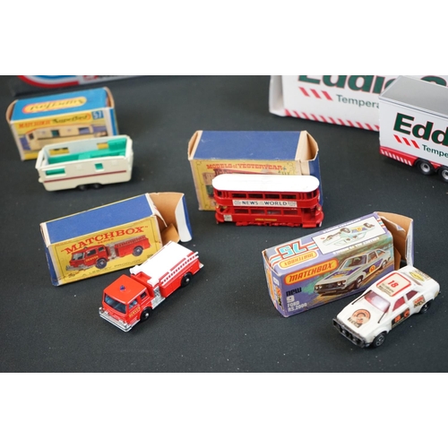 1124 - 13 Boxed diecast models to include Matchbox 9 Ford RS 2000, Matchbox Superfast 57 Trailer Caravan, M... 