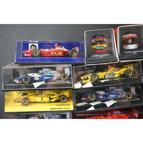 1136 - 22 Boxed / cased Paul's Model Art diecast models, mostly grand prix, to include 10 x Minichamps (1:1... 