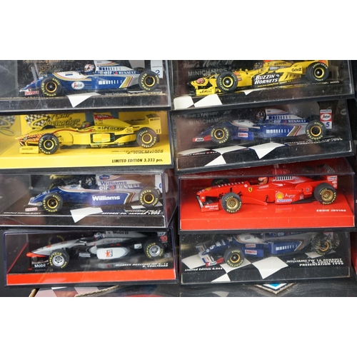 1136 - 22 Boxed / cased Paul's Model Art diecast models, mostly grand prix, to include 10 x Minichamps (1:1... 