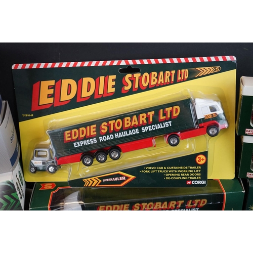 1143 - 12 Boxed Eddie Stobart diecast models to include 5 x Corgi, 5 x Atlas and 2 x Lledo, vg