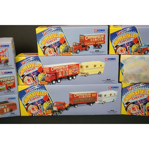 1144 - 12 Boxed Corgi Chipperfield Circus diecast models to include 97885, 97888, 97887, 97303, 97915, 9788... 