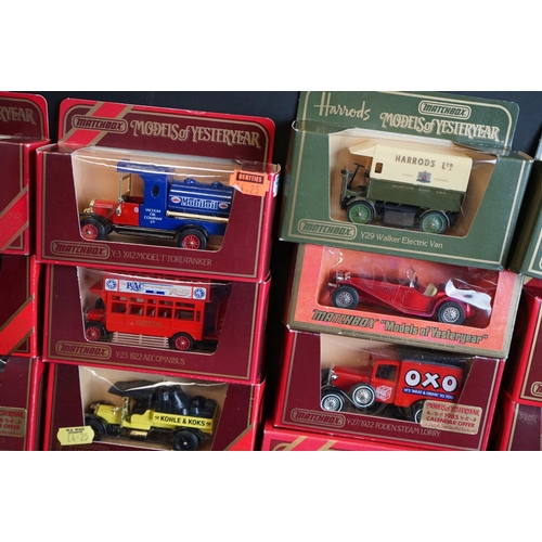 1145 - Around 69 boxed Matchbox Models of Yesteryear diecast models in red boxes, ex