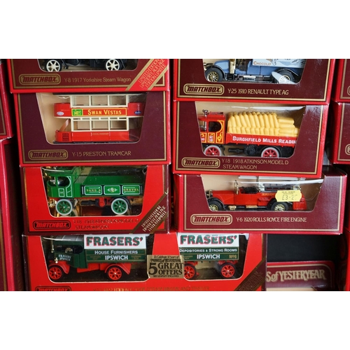 1145 - Around 69 boxed Matchbox Models of Yesteryear diecast models in red boxes, ex