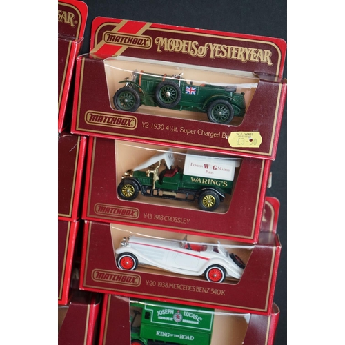 1145 - Around 69 boxed Matchbox Models of Yesteryear diecast models in red boxes, ex