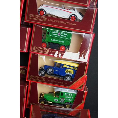 1145 - Around 69 boxed Matchbox Models of Yesteryear diecast models in red boxes, ex