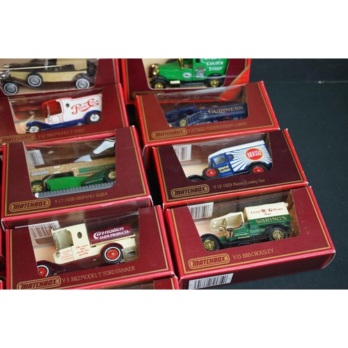 1145 - Around 69 boxed Matchbox Models of Yesteryear diecast models in red boxes, ex