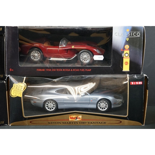 1153 - Eight boxed diecast models to include 6 x 1/18 Maisto (3 x Special Edition, GT Racing Mercedes CLK-G... 