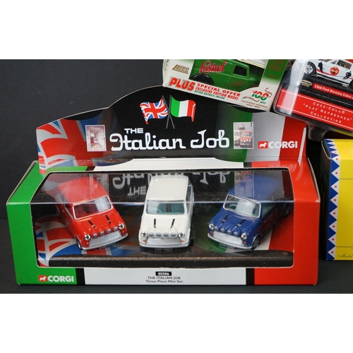 1155 - Eight Boxed diecast models to include 3 x Corgi TV-related (05506 The Italian Job three piece Mini s... 