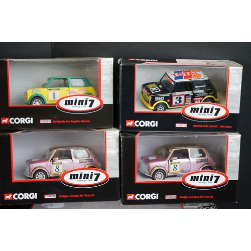 1158 - 17 Boxed Corgi Mini 7 Racing Club limited edition diecast models to include a CC99180 1:36 2 piece s... 