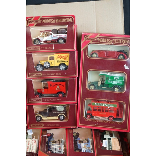 1166 - Around 75 boxed Matchbox Models of Yesteryear in red boxes, vg