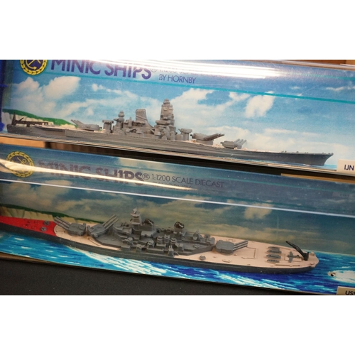 1175 - Six boxed Hornby Minic Ships diecast models to include M744, M741, M751, M743 and 2 x M745 plus 3 x ... 