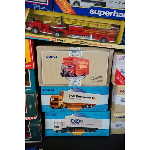 1180 - 36 Boxed Corgi diecast models to include 1143 American LaFrance Aerial Rescue Truck (damaged window)... 