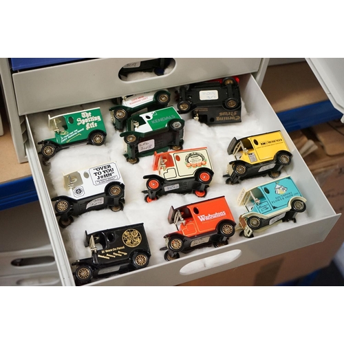 1191 - Large collection of over 1000 unboxed Lledo diecast models presented in 11 plastic cabinets, include... 