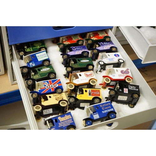 1191 - Large collection of over 1000 unboxed Lledo diecast models presented in 11 plastic cabinets, include... 