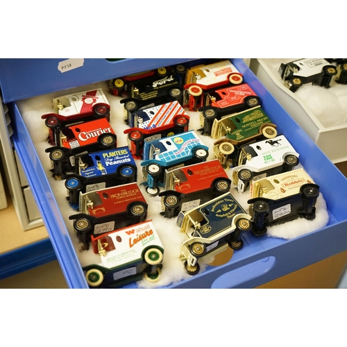 1191 - Large collection of over 1000 unboxed Lledo diecast models presented in 11 plastic cabinets, include... 