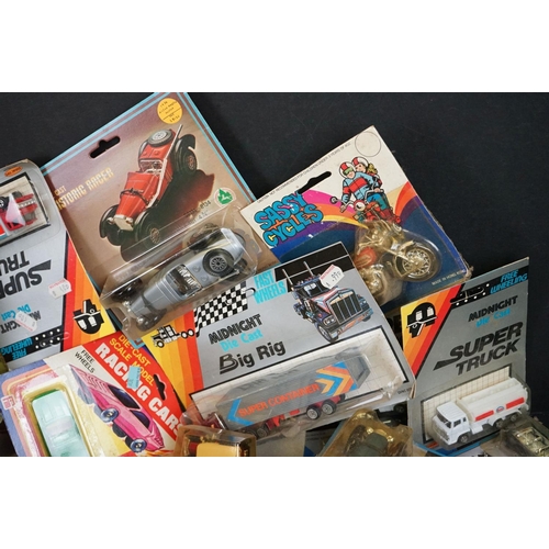 1207 - Around 60 carded diecast & plastic models to include ERTL, Zee Toys, Road Champs, Fast Wheels (Hong ... 