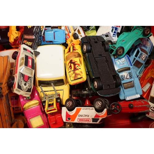 1218 - Collection of play worn diecast models to include Dinky, Corgi, Majorette, Burago, Maisto, etc, feat... 