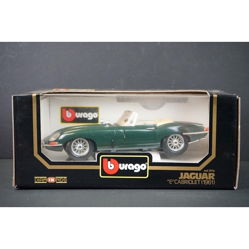 1220 - Five boxed 1/18 Burago diecast models to include 3044 Ferrari 550, 3009 Mercedes, 3055 Bugatti, 3016... 