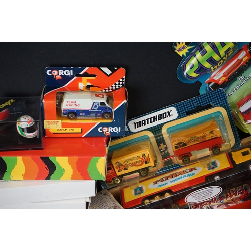 1224 - Around 40 boxed / carded diecast & plastic models to include Majorette, Corgi, Matchbox, Husky etc