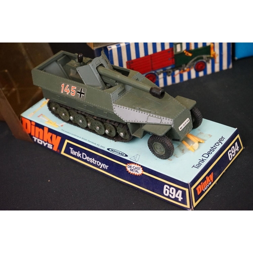 1225 - Seven boxed diecast models to include 3 x Dinky (694 Tank Destroyer, 295 Atlantean Bus & 622 Bren Gu... 