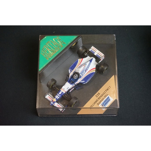 1229 - Seven cased Onyx Heritage Classics F1 models to include 5018 Benetton Ford Michael Schumacher, 5010 ... 