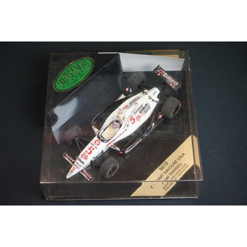 1229 - Seven cased Onyx Heritage Classics F1 models to include 5018 Benetton Ford Michael Schumacher, 5010 ... 