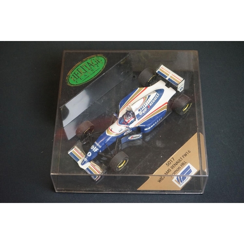 1229 - Seven cased Onyx Heritage Classics F1 models to include 5018 Benetton Ford Michael Schumacher, 5010 ... 