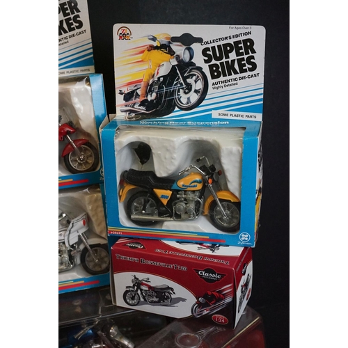 1230 - 14 Boxed / cased motorcycle models to include Britains Speedway 9684 (dented window), 6 x Zylmex Sup... 