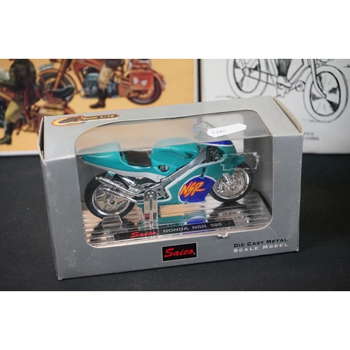 1230 - 14 Boxed / cased motorcycle models to include Britains Speedway 9684 (dented window), 6 x Zylmex Sup... 