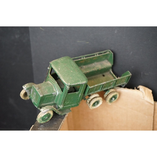 1234 - Collection of play worn mid 20th C onwards diecast, plate, metal and plastic models to include Conra... 