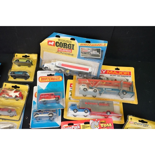 1235 - 34 Carded diecast models to include Corgi Juniors, Matchbox, Lone Star Flyers, Husky. Lone Star Tuf-... 