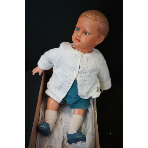 196 - Group of vintage dolls and accessories to include Celluloid Cellba (Germany) boy doll with glass eye... 