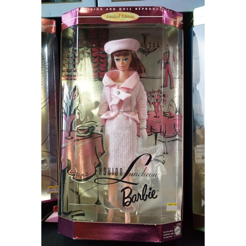 210 - Five boxed Mattel Barbie Ltd edn dolls to include 15280 Poodle Parade, 17382 Fashion Luncheon, 13675... 