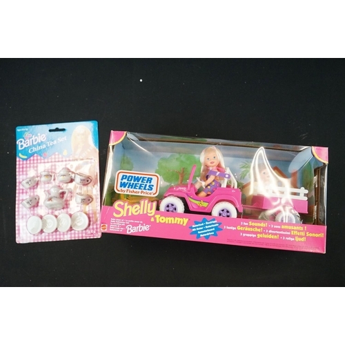 217 - Six boxed Mattel Barbie accessories to include Shelly & Tommy Power Wheels, Supermarket, Fashion Buf... 