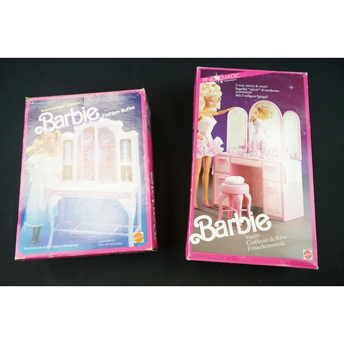 217 - Six boxed Mattel Barbie accessories to include Shelly & Tommy Power Wheels, Supermarket, Fashion Buf... 